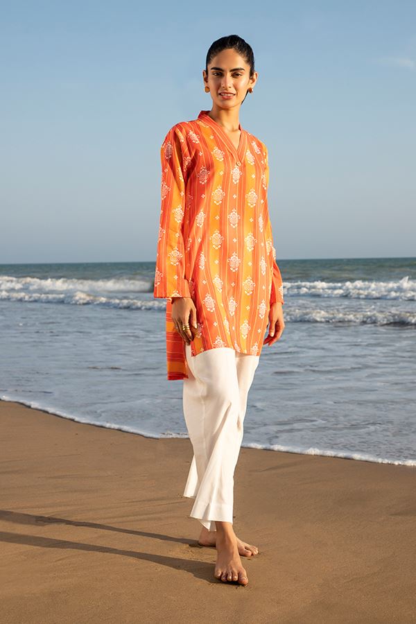Orange Lawn Kurta