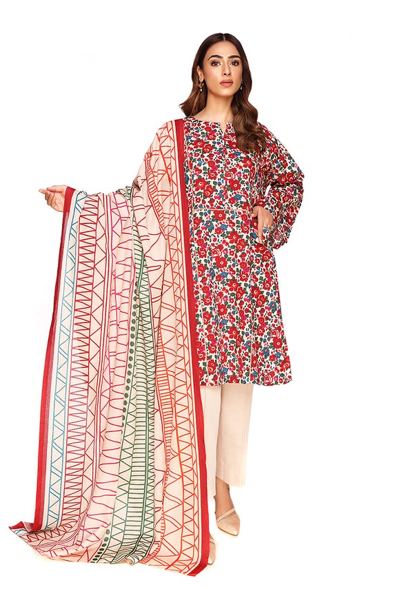 Upgrade Your Winter Look with Pink Color Khaddar 3-Piece Suit