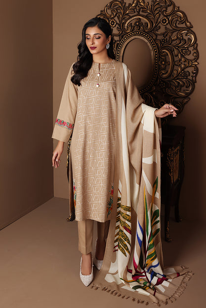 Nishat Linen Winter Sale on Unstitched Cream